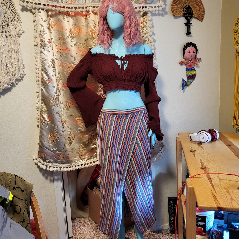 Madewell Serape Striped Tulip Skirt